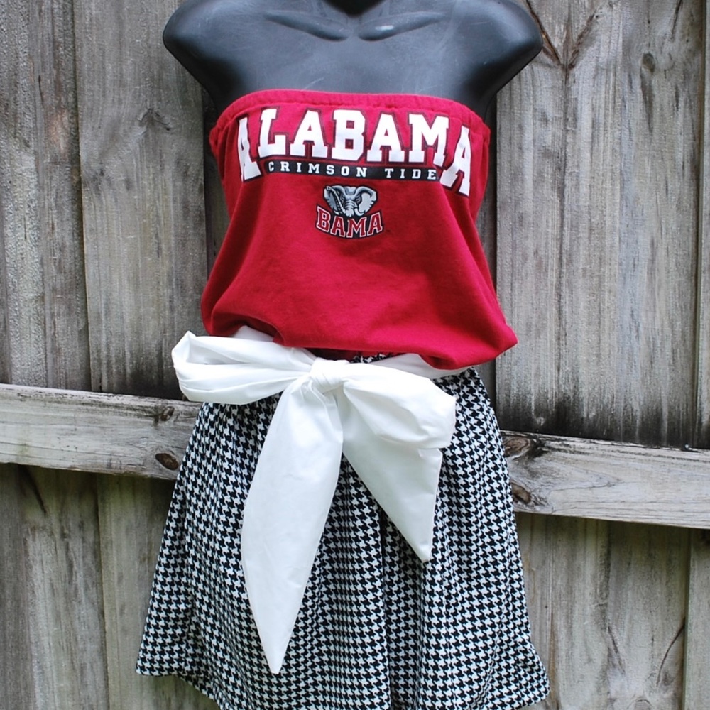 University of Alabama Crimson Tide Strapless Dress with sash M